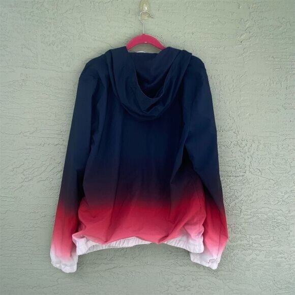 Hollister Men's XL Ombre Windbreaker Jacket Blue to Pink Hooded Casual - Picture 3 of 12